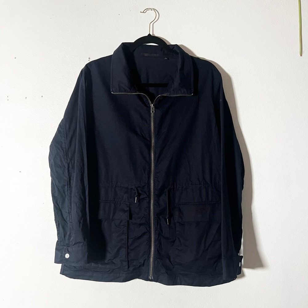 Uniqlo Field Jacket Men's Medium 100% Cotton Navy Blue Full Zip Utility
